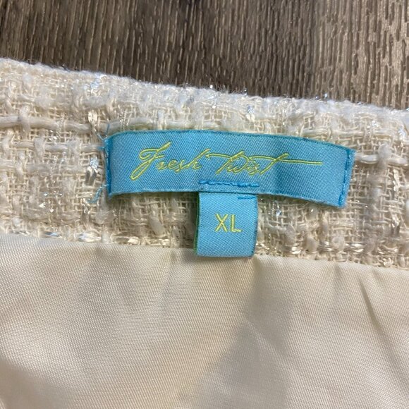 Fresh Twist White Tweed Skirt Size XL - Picture 3 of 7